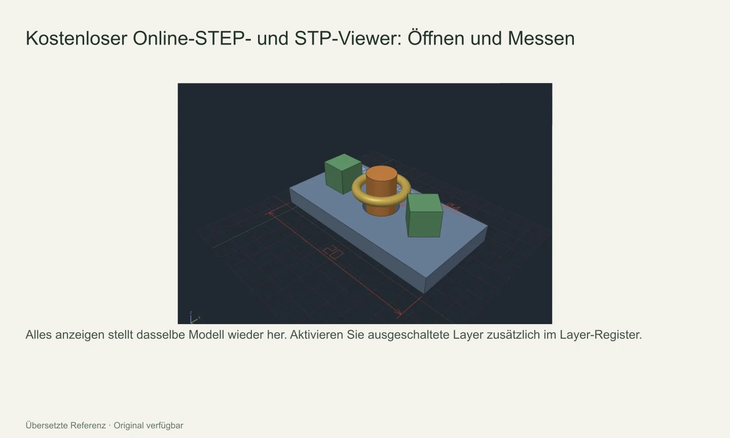 Dasselbe STEP-Beispiel nach Wiederherstellung mit Alles anzeigen.