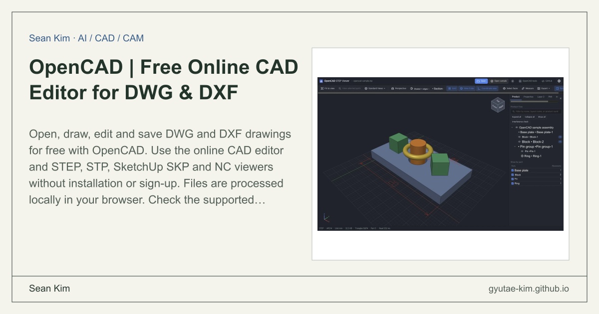 Cover of the OpenCAD drawing, 3D model and toolpath tools.