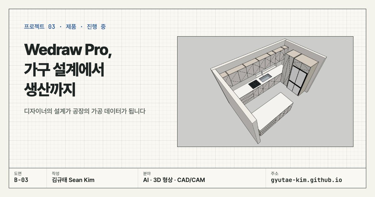 가구 설계부터 제조 데이터까지 이어지는 Wedraw Pro 프로젝트 표지.